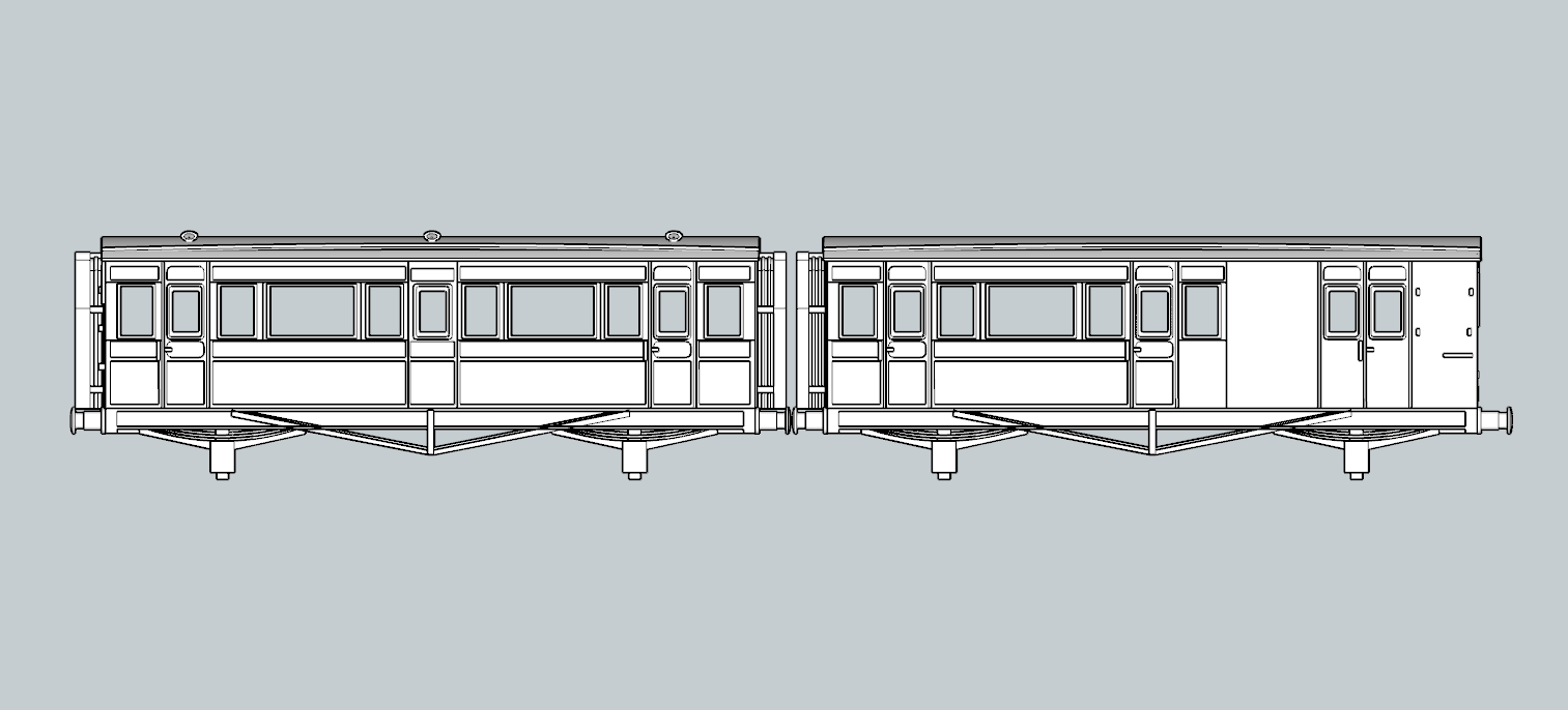 (image for) ex-LCDR Railmotor Coach Bundle - Set 484